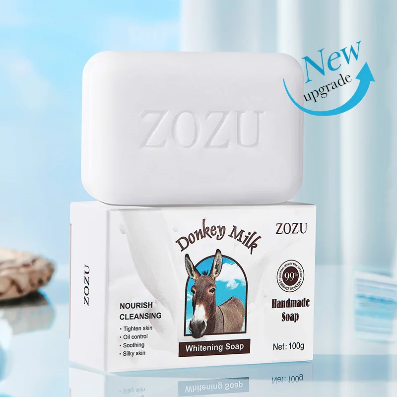 ZOZU Donkey Milk Body Hair Facial Soap Face Wash Foam Facial Cleanser Body Skin Cleaning Moisturizing Brightening Handmade Soap 3