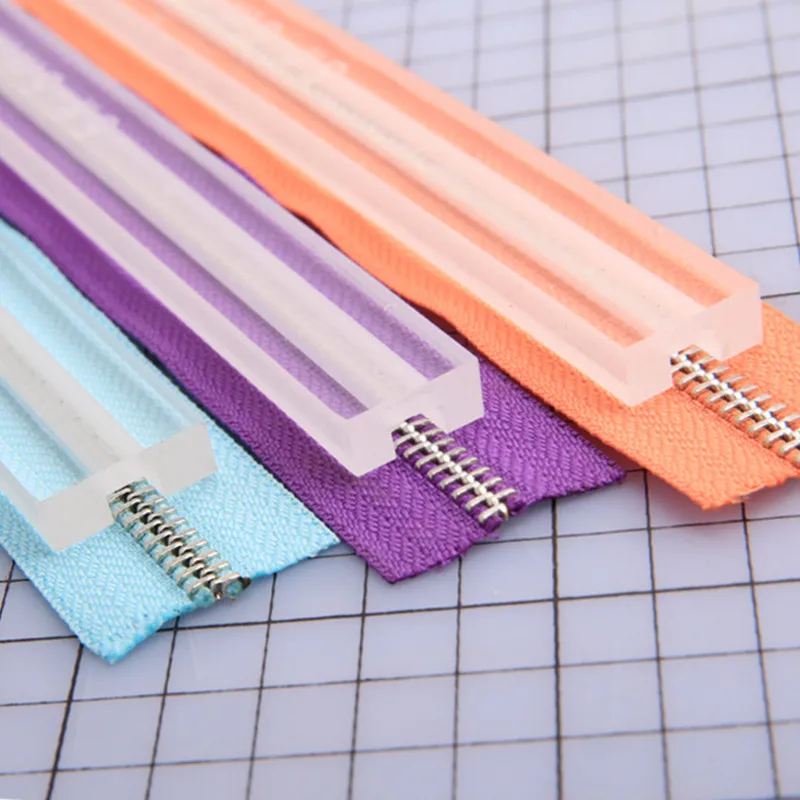 1Pcs Acrylic Template Sewing Accessories for Leather 3# 5# Zipper Glue Leak Proof Acrylic Ruler Leather Sewing Kit