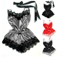 Fashion Nightwear Lace Trim Satin Cami Top Pajama Sets Sexy Hot Erotic Home Wear Women Pajamas Women Sleepwear Sleeveless Strap - Image 4