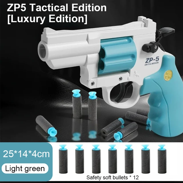 Children's Toy Revolver Gun Boy Launches Soft Darts ZP5 Single Shot Simulation Model Gift for Boys 6