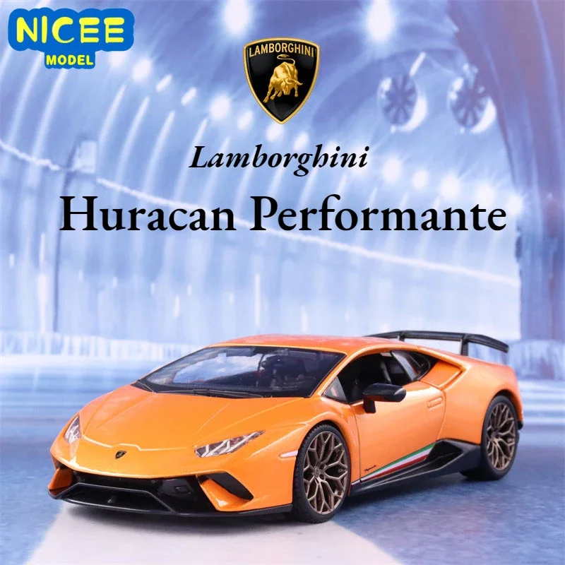 Bburago 1:24 Lamborghini Huracan Performante Sports Car Alloy Luxury Vehicle Diecast Pull Model Toy Collection Gift B533