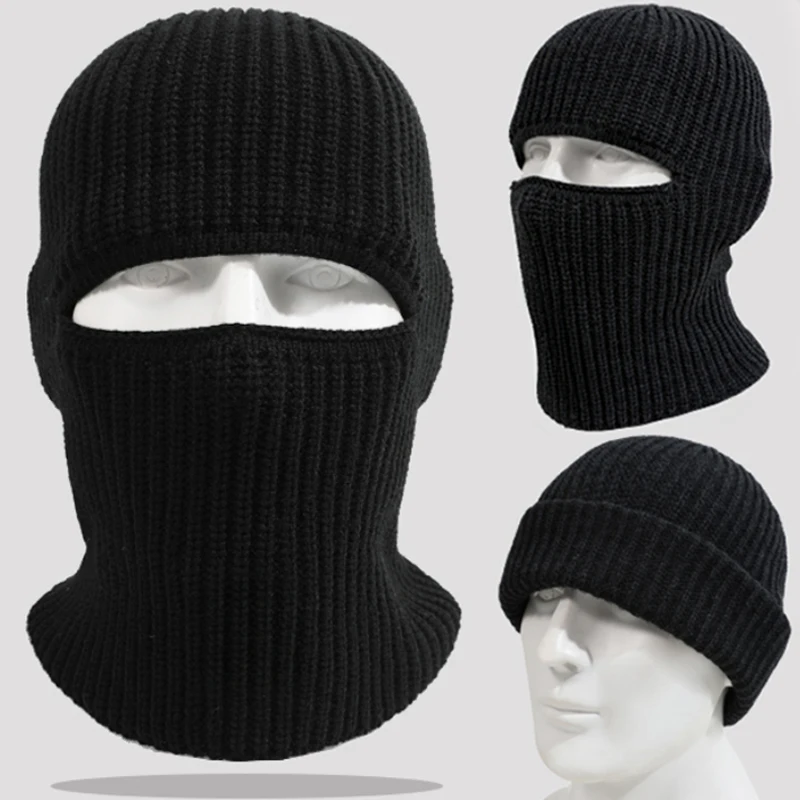 Maschera Da Sci Passamontagna Balaclava Uomo, Antivento Per Sport Invernali, Sci, Snowboard, Moto, Nero