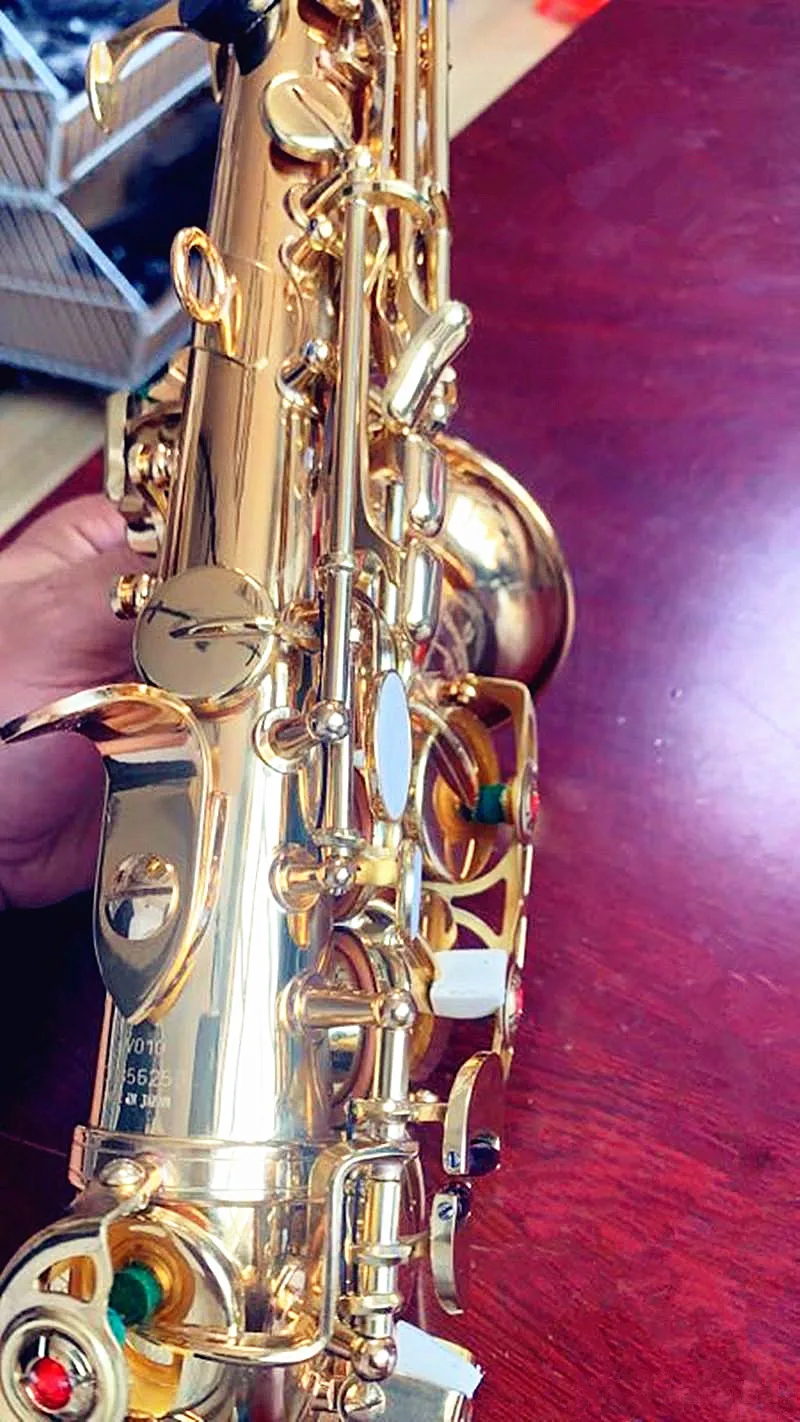 New Soprano Saxophone High Quality Bb Sax Brass Gold Lacquer Performance Musical Instrument With Case