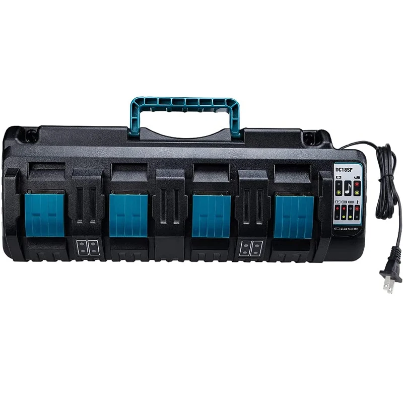 

DC18SF 4-Port 14.4V 18V 4X3A Li-Ion Battery Charger For Makita BL1820 BL1830 BL1850 BL1430 Power Tools