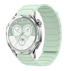 Magnetic Silicone Smartwatch Strap, Adjustable and Durable Bracelet for 22mm width (Pale mint green)
