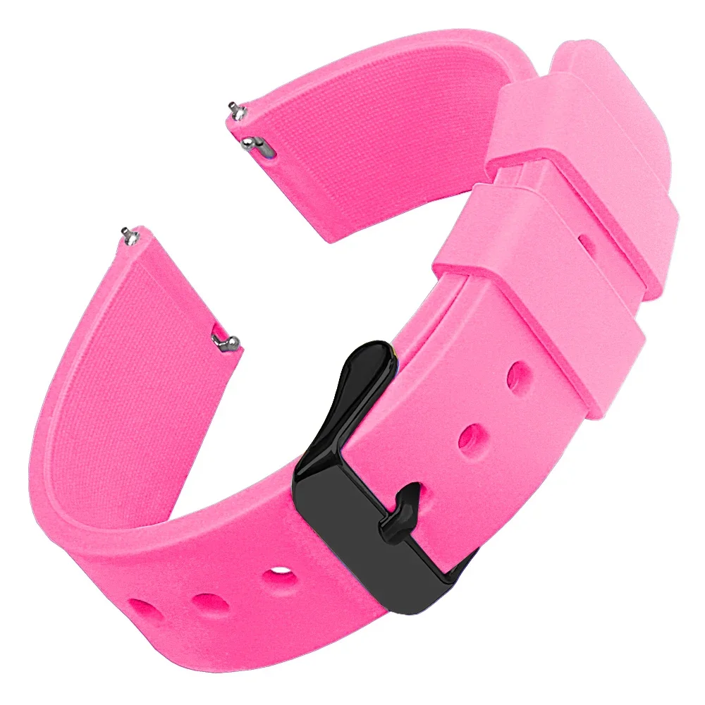Durable Quick Release Silicone Sports Watchband with Polished Buckle