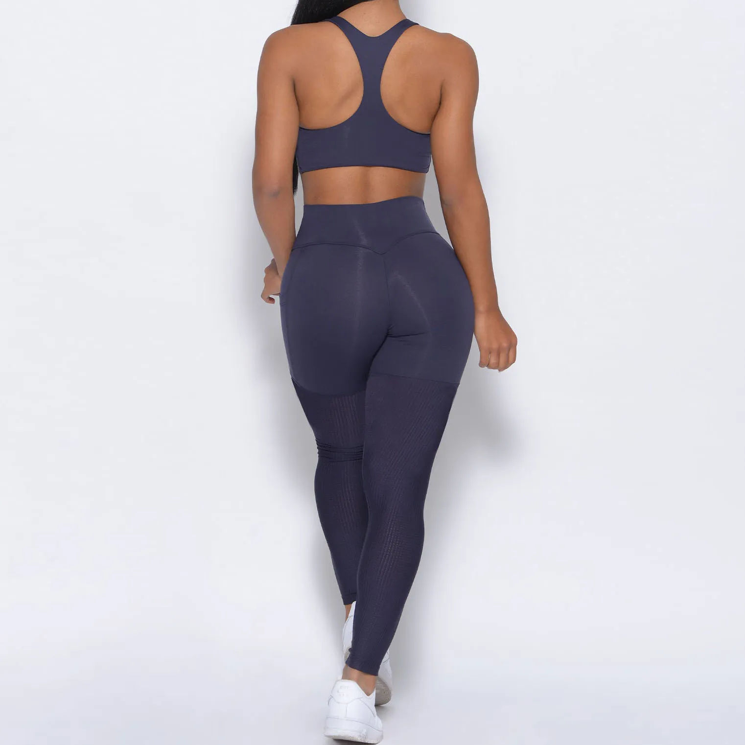 Summer Women's New Outdoor Hollow Splicing Breathable Sports Tight Quick Dry Running  Fitness Yoga Set