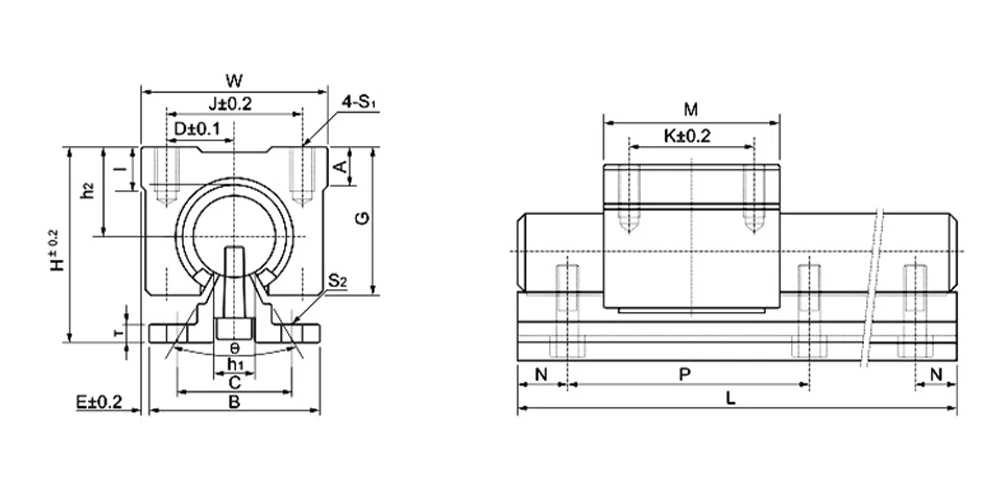 SBR30LUU Open Type Slide Block Série de