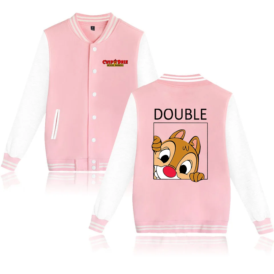 thumbnail image 1 of Chaqueta bomber de Chip n Dale para mujer y hombre, chaqueta de béisbol de otoño, abrigo de dibujos animados para niños, ropa de calle, chaqueta bomber de estilo Harajuku para la universidad, 1 of 5
