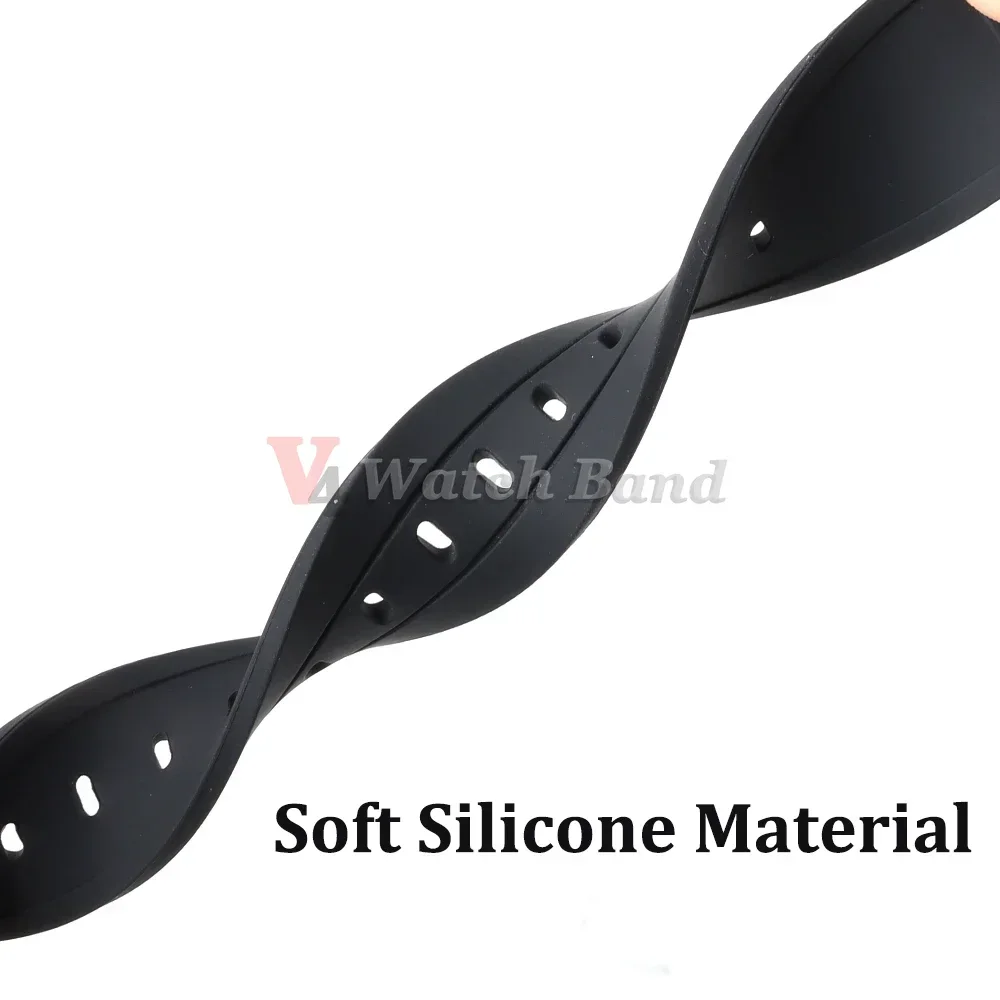 Durable Silicone Watch Strap - 18mm Soft Men's Wrist Bracelet