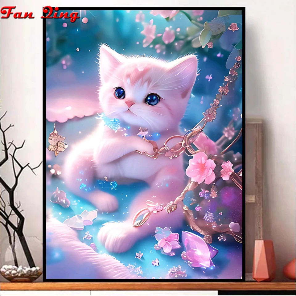 New Arrival 5d Diy Diamond Painting Cat Embroidery Mosaic Animal Flower  Cross Stitch Kit Square/round Rhinestone Home Decor Y7 - AliExpress