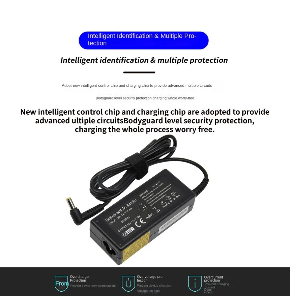 19V3.42A 65W 5.5*1.7mm AC Laptop Charger Power Supply for ACER Acer Power Supply Adapter