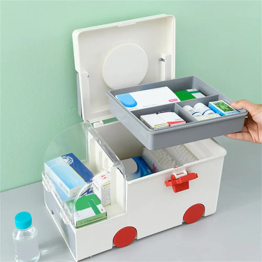 High Quality First Aid Storage Box Portable ABS Dust Proof Portable First Aid Box Kit