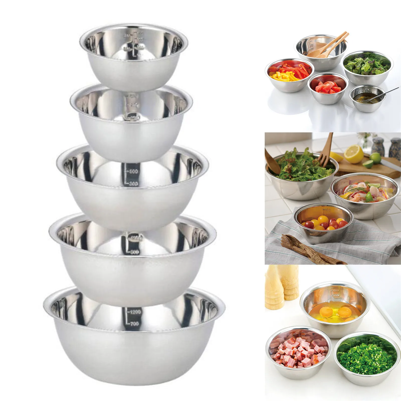 5 pc. Stainless Steel Mixing Bowl Set