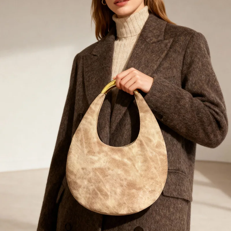 Women Brand Design Handbag Top-handle Single Strap Shoulder Hobo Bag Luxury cowboy Vegan Leather Fashion Chic Underarm Purse