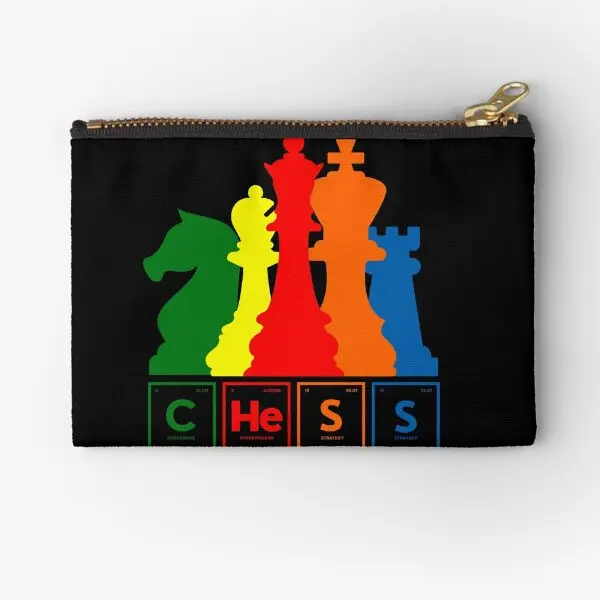 

Chess Elements Scholastic Style Zipper Pouches Key Coin Storage Pure Bag Underwear Cosmetic Panties Money Small Packaging Women