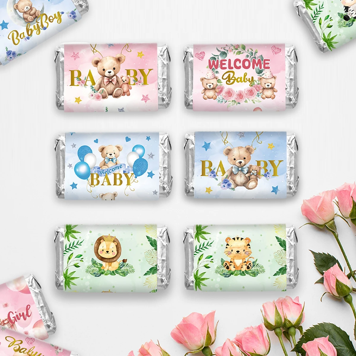 

4 шт., декоративная обертка для печенья в виде животных джунглей