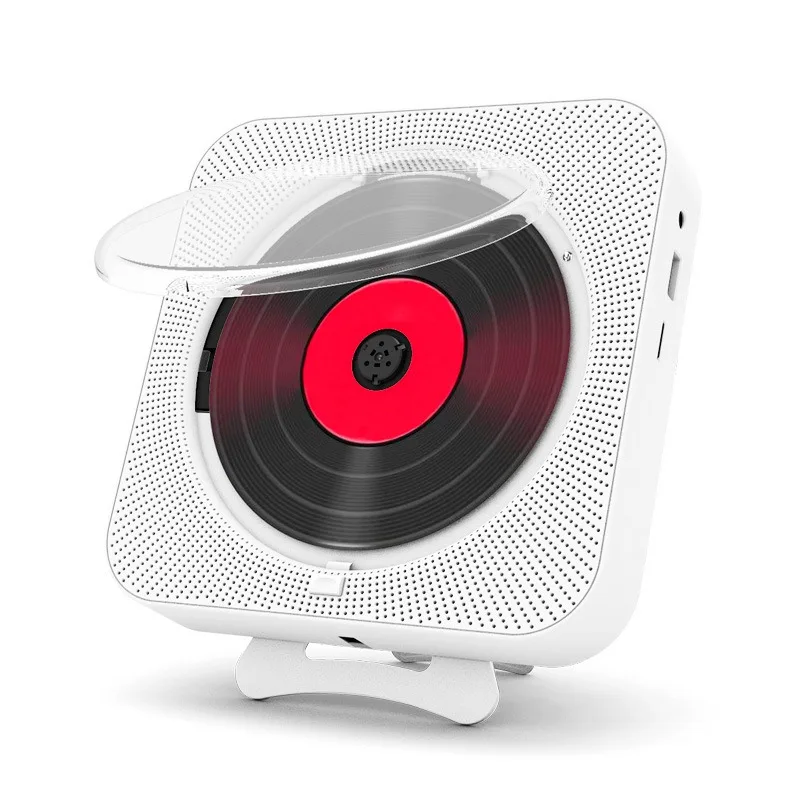 Portable CD Music Player Wall Mounted Bluetooth-compatible 5.1 3.5mm Music Player FM Radio Stereo Speaker CD with Bracket