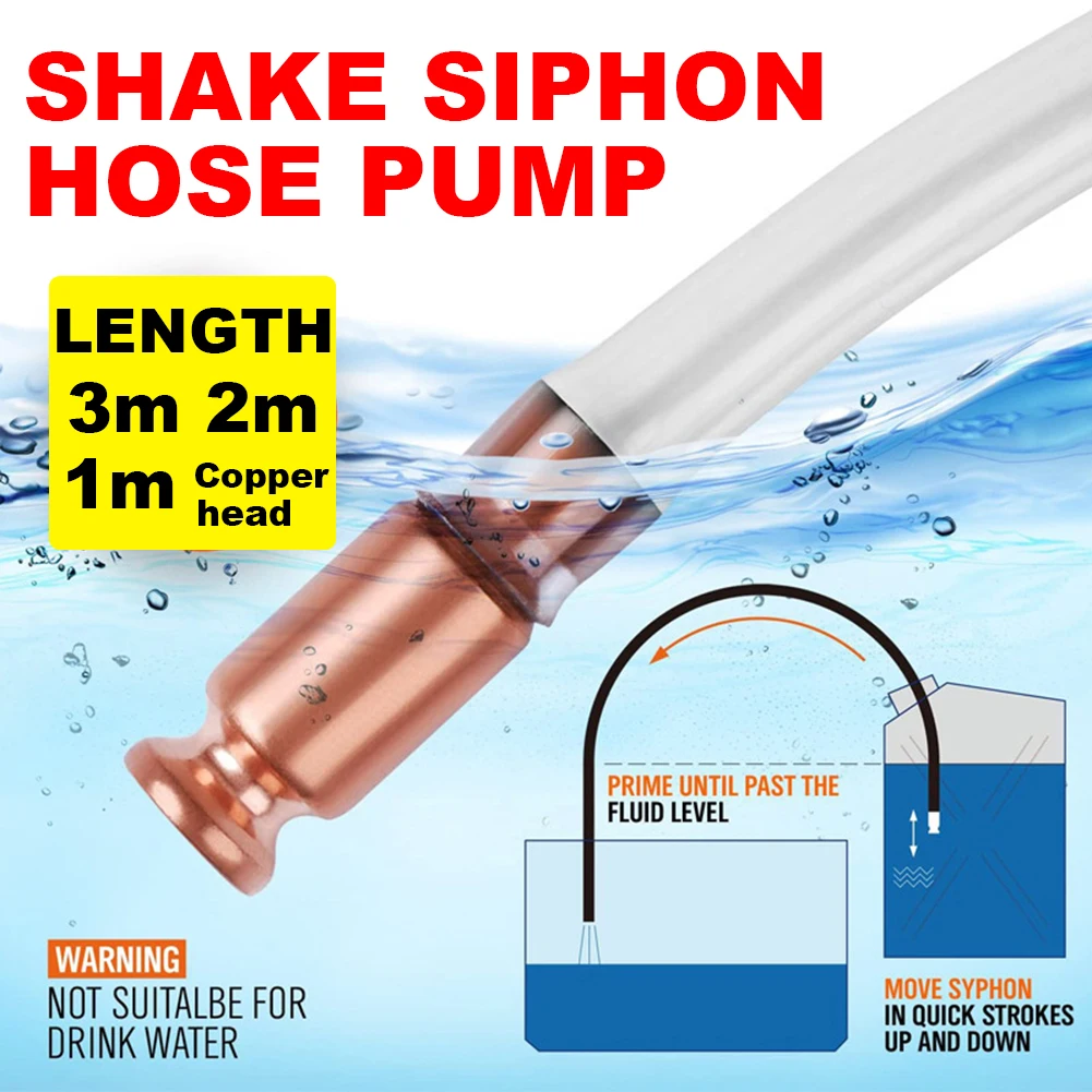 Zelfzuigende Oliepomp Koperen Vulpijp Handmatige Pompende Oliepijpfittingen Sifon Connector Benzine Brandstof Water Shaker Sifon