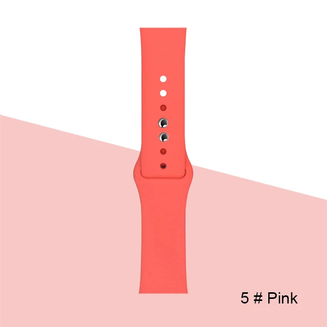 Silicone Strap For Apple Watch band 45mm 41mm 44mm 40mm 38mm 42mm Watchband Bracelet Correa For Iwatch Series 6 Se 5 4 3 7 Pink-5