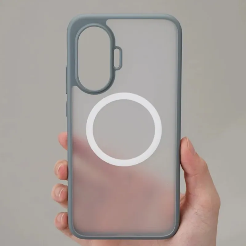 Slim Matte Shockproof Magnetic Back Case - Clear Hybrid TPU+PC, Good Quality
