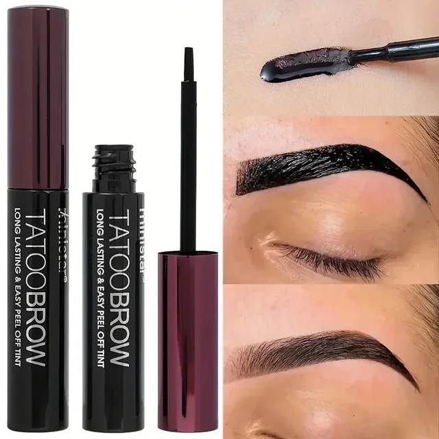 Tattoo Peel Off Sobrancelha Gel Tint, Matiz Semi Permanente, Impermeável, À Prova de Transferência, Sobrancelhas Mais Completas e Definidas, 1Pc
