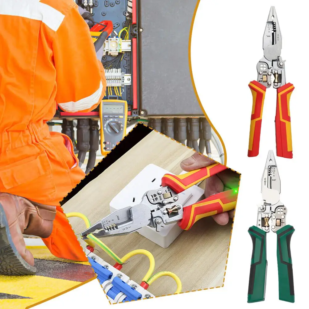 Vanadium Steel Wire Stripping Pliers with Voltage Tester for Electrical Work
