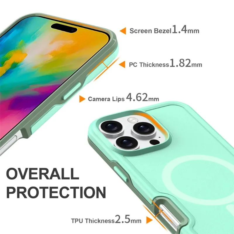 Luxury Matte Magnetic Shockproof Phone Case with Dual Layer Protection