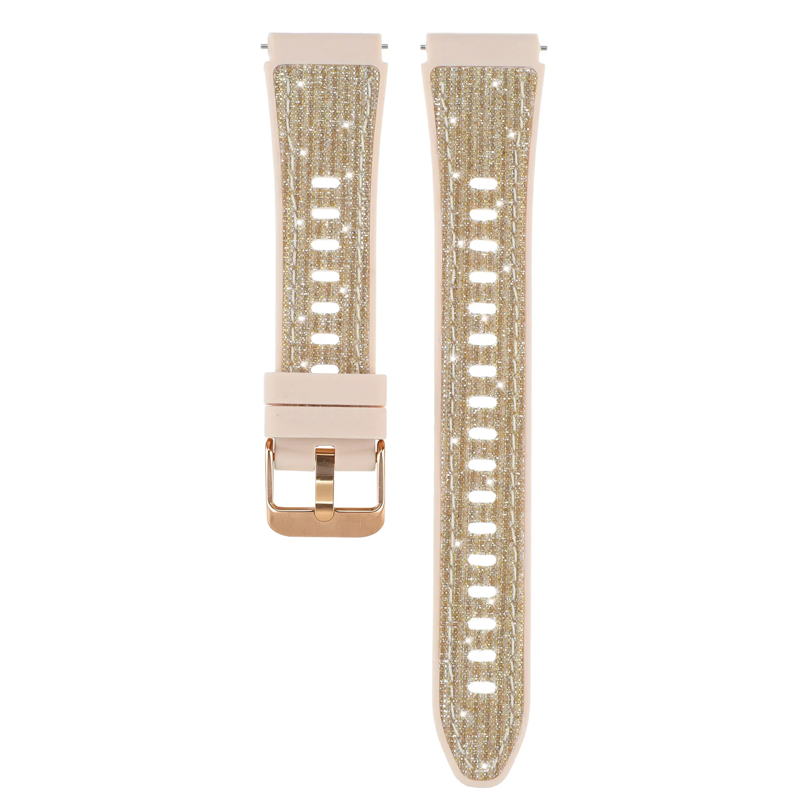 Universal 18mm Fashion Glitter Silicone Strap - Premium Watch Band Replacement