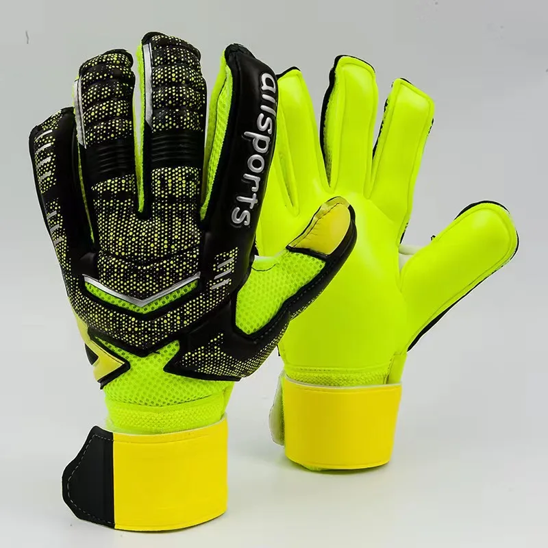 Soccer Goalkeeper Gloves Kids and Adults Football Goalkeeper Gloves Thickened Protective Fingers Size 5-10