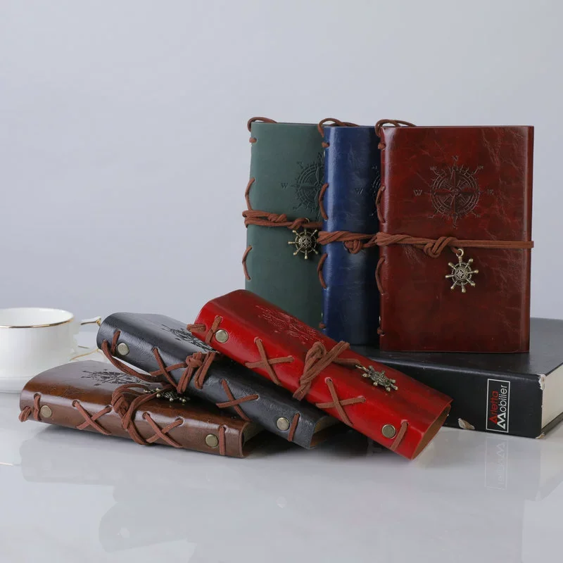 Retro-Notizbuch für Kinder und Erwachsene, Reisetagebuch, PU-Leder, weicher Einband, austauschbares Kraftpapier, innen 14 x 10 cm, Notizbücher und Notizblöcke – Detail 2