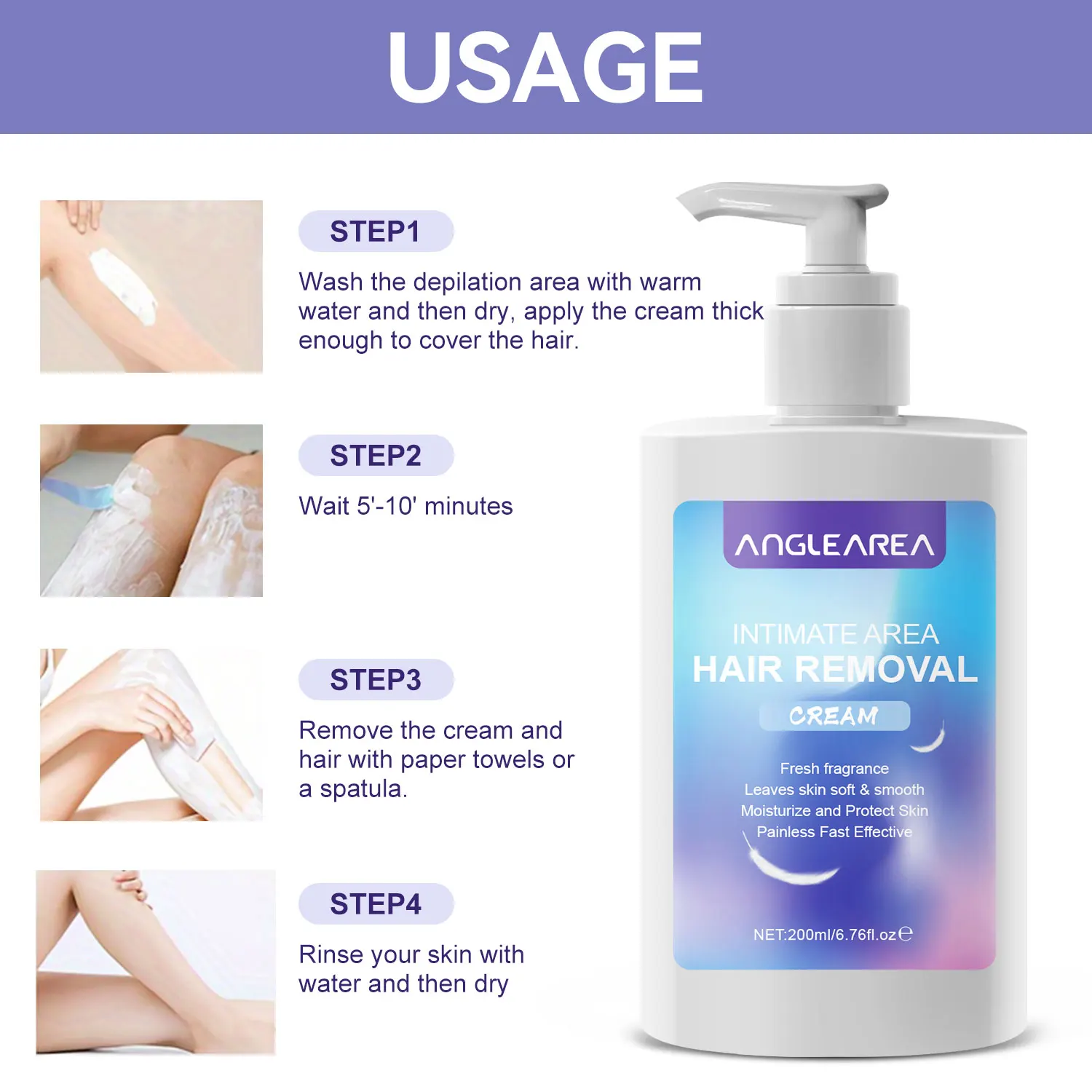 Hair Removal Cream Anglearea Hair Aloe Vera Hair Removal Cream 200ML Private Part Herbaly Painless Remover Cream Whitening Rapid Depilatory