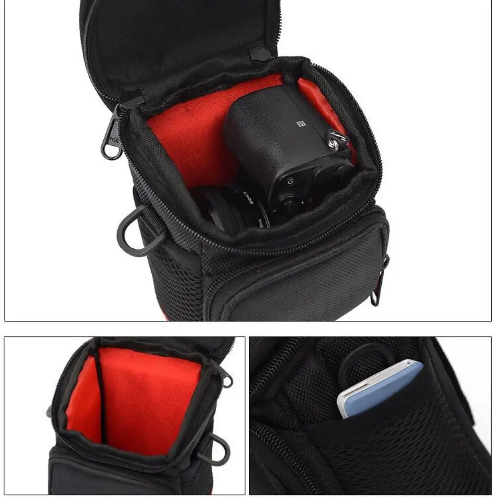 Borsa Impermeabile per Fotocamera SLR Simplicity, Borsa a Tracolla Digitale Antiurto in Nylon, Mini Zaino Nero per Fotografi, Micro Zaino per Fotocamera - immagine 3