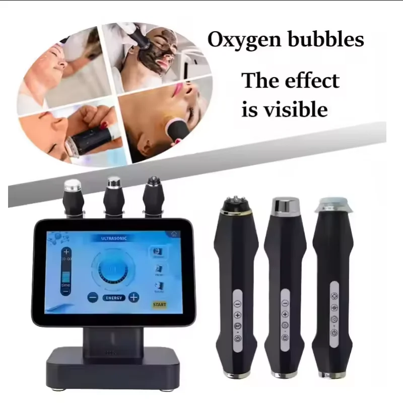 3 In 1 Oxygen Facial Device Ultrasonic Radiofrequency Skincare Bubble CO2 Exfoliate Oxygen Jet Peel Face Care Aquafacial Machine 5