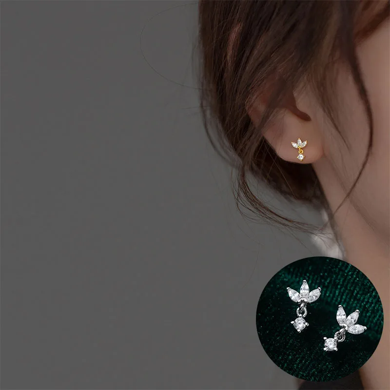 

Серьги женские Геометрические из серебра 100% пробы с цирконом