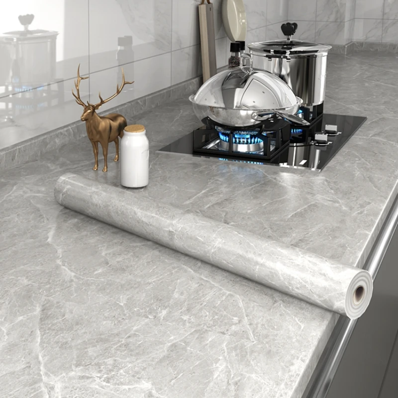 

1M Marble Tile Floor Wallpaper Self Adhesive Film Bathroom Kitchen Cabinet Countertop Contact Paper PVC Waterproof Wall Sticker