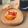 Rabbit Serving Tray Shape Wooden Decorative Bread Display Plate Food Desktop Easter Bunny Fruit 6