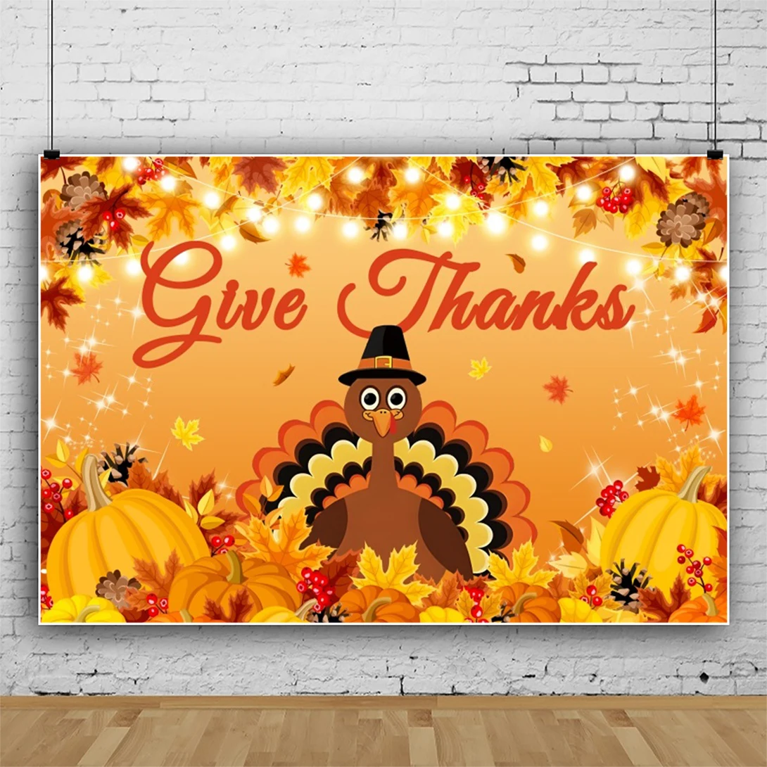 

Happy Thanksgiving Backdrops Photography Turkey Fall Pumpkin Harvest Baby Photo Backgrounds Party Decor Photocall Photo Studio