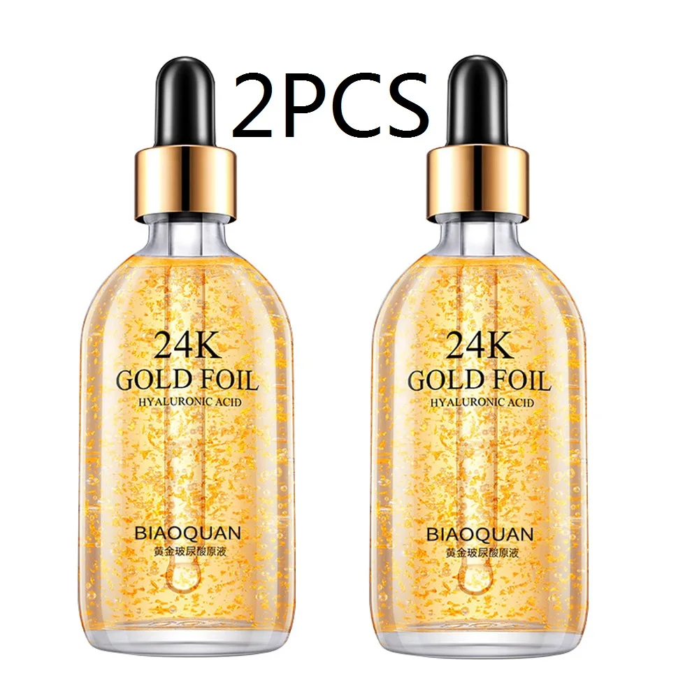 

2PCS 100ml 24k Gold Hyaluronic Acid Nicotinamide Face Serum Anti Aging Facial Lifting Collagen Essence Skin Care Whitening Serum