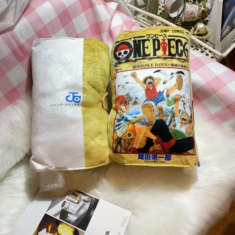 One Piece Manga Buch Plüschkissen Weiches Stoffkissen mit Luffy Manga-Cover Innenseiten-Druck Geschenk Anime-Fans Raumdekoration – Detail 5