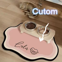  Custom Pet Feeding Mat Cute Shape Dog Diatom Mud Floor Mat Non-Slip Waterproof Home Decoration Dog Feeding Pad 2