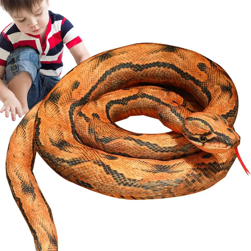 

Stuffed Animal Snake Soft Cotton Vivid Snake Plushie Comfortable Attractive Stuffed Bed Ornaments Party Supplies Gag Toys For