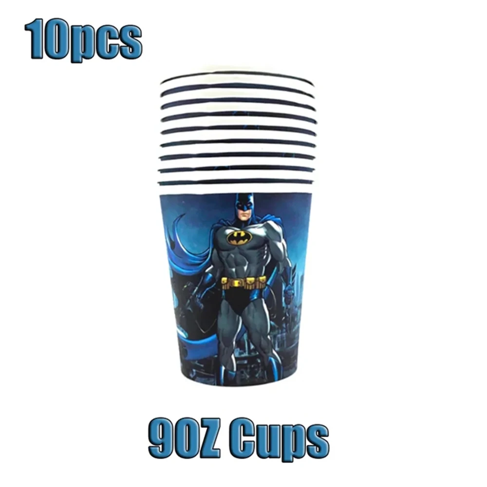 Bat Man Birthday Party Decor Superhero Disposable Tableware Cup Plate Napkin Tablecloth Set Boy Birthday kid Baby Bath Supplies