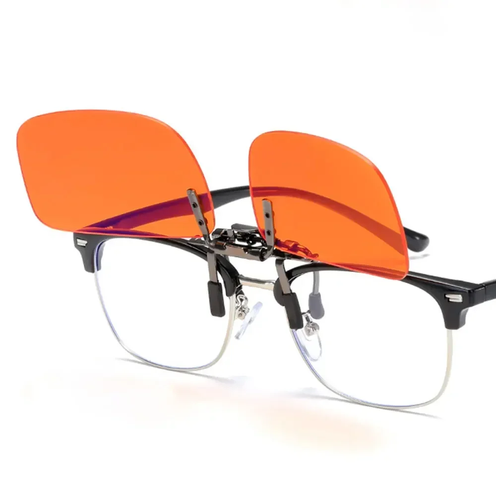 Red Lens Clip on Better Sleep Anti Blue Light ClipOn Orange Lens Clip on Night Vision Yellow Cut Blue Light blue light blocking glasses blocking glasses