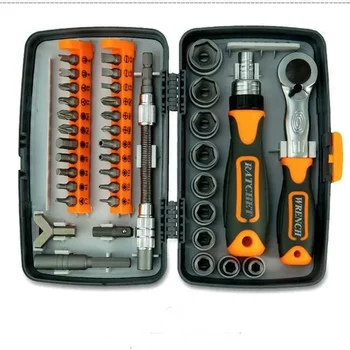 38 in 1 Socket Wrench Multifunctional Ratchet Labor-saving Tool Screwdriver Drill Bit Set Portable Hardware Repair Accessories 2