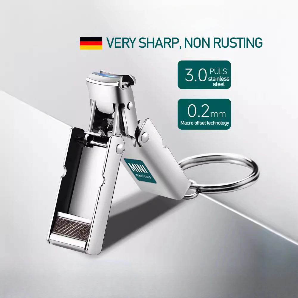 Nail Clippers Collapsible Portable Travel Fingernail Nail Scissors Cutter Stainless Steel Manicure Tools 1pcs