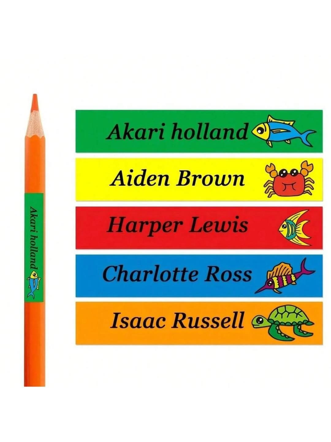 תוויות מותאמות אישית עמידות במים לציוד לבית הספר קופסאות ארוחה ספרים עטים בקבוקי מים שן - מדבקות שמות