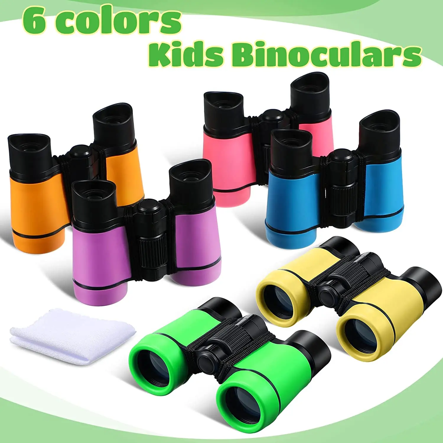Kids Binoculars Set for Age 3-12 Years Boys Girls Hunting Folding Small Telescope Birthday Gifts Educational Camping Outdoor 4