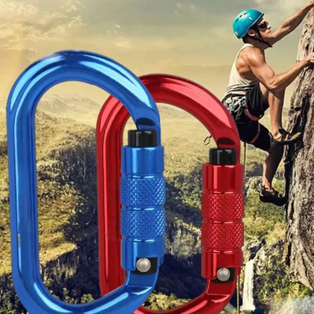 

Mountaineering Protective Equipment 25KN Professional Carabiner Aluminum 5 Colors D Shape Buckle Safety Carabiner
