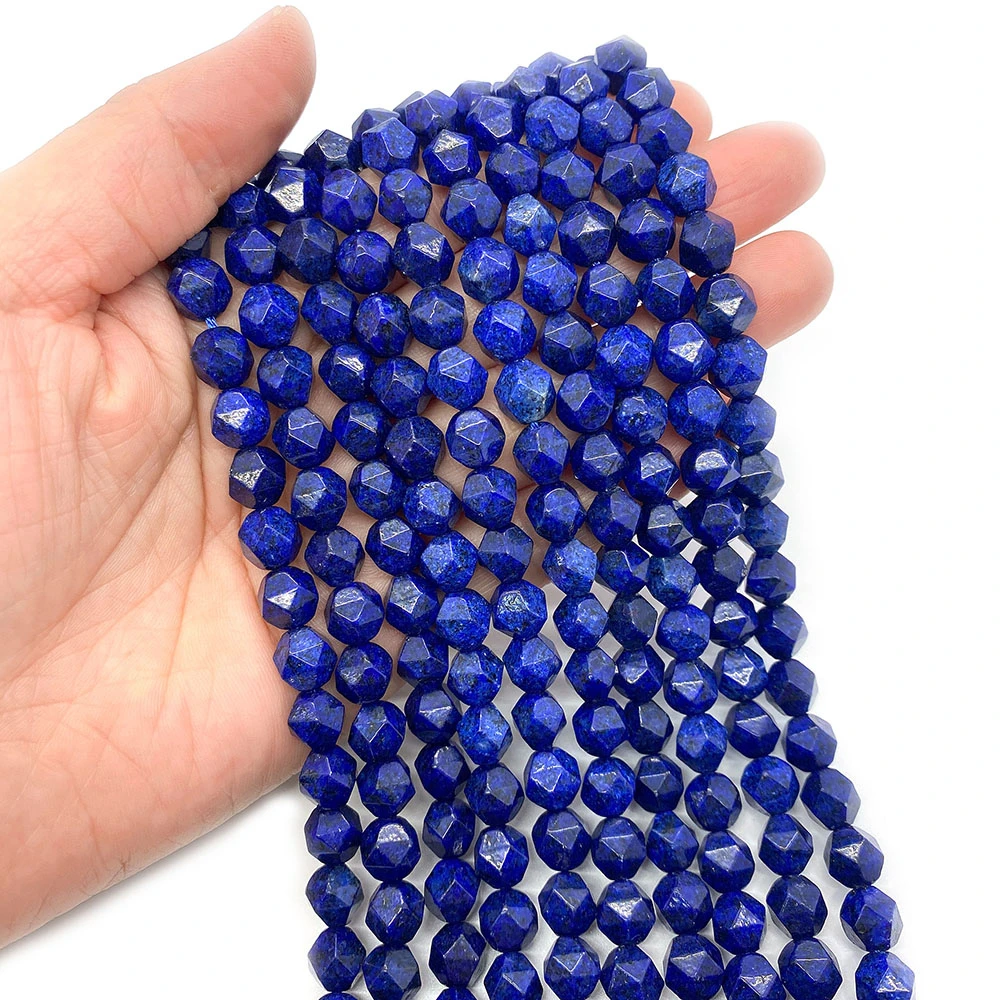 

Natural Stone Faceted Lapis Lazuli Beads 6-10mm Charm Fashion Making Jewelry DIY Necklace Earrings Bracelet Accessories